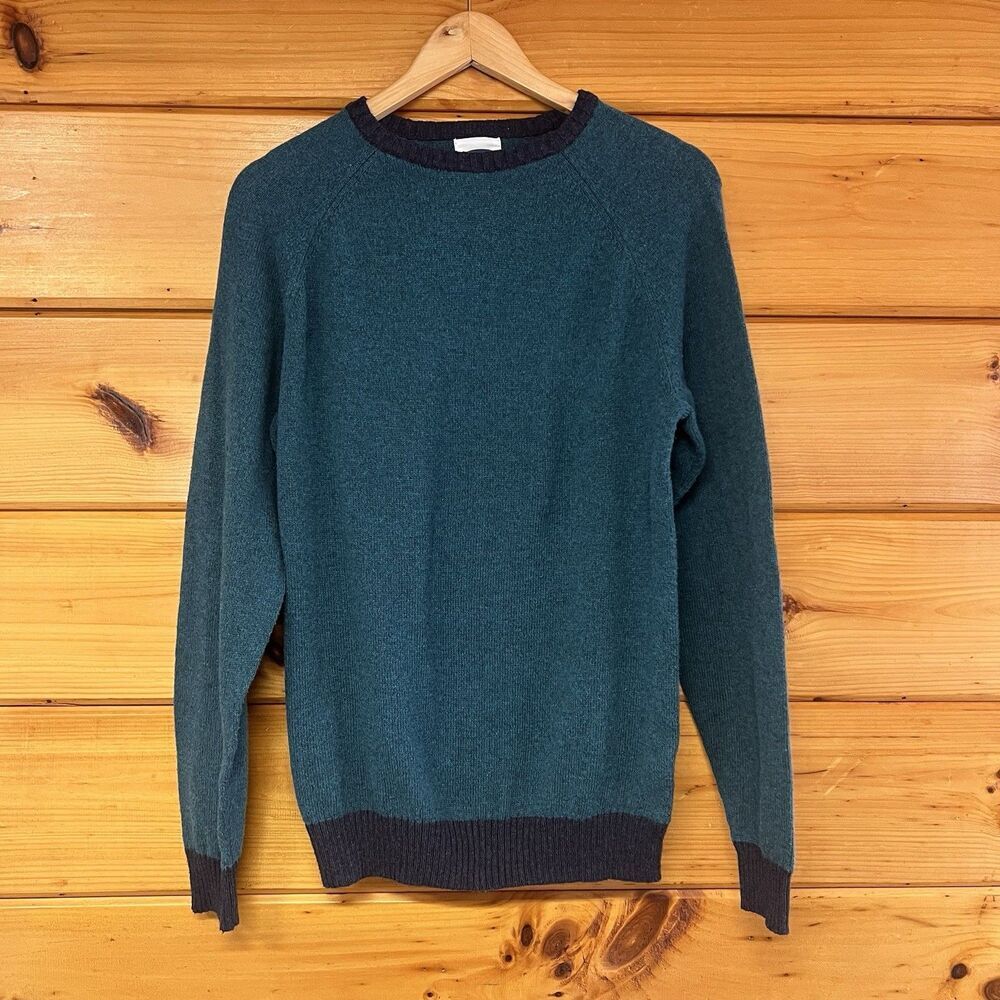 Old Navy Sweater Men's M Heather Teal Knit Long Sleeve Warm